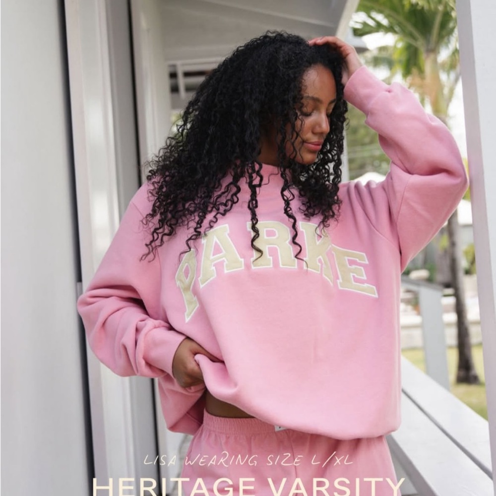 Parke Heritage Varsity Mockneck in Conch + Peel, Size L/XL